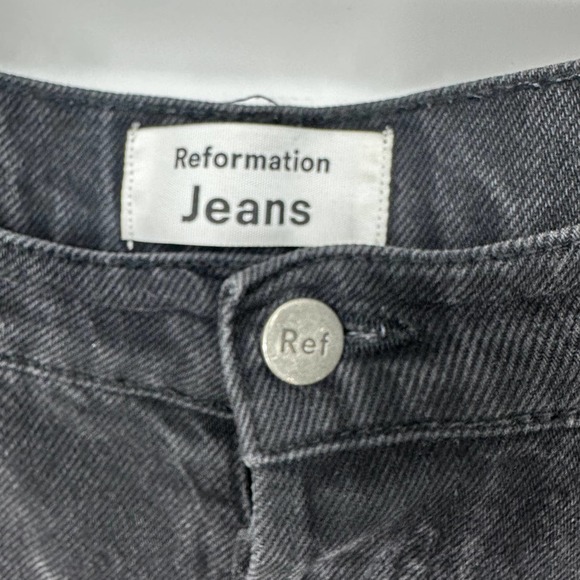 Reformation jeans women’s size 29 straight black Seattle wash high rise short - Picture 6 of 12